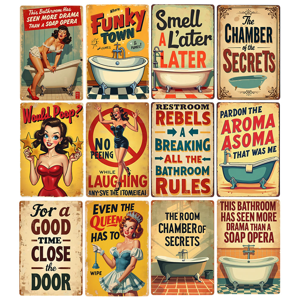 Funny Bathroom Rules Vintage M - Home Decor Bathroom Ideas review and price