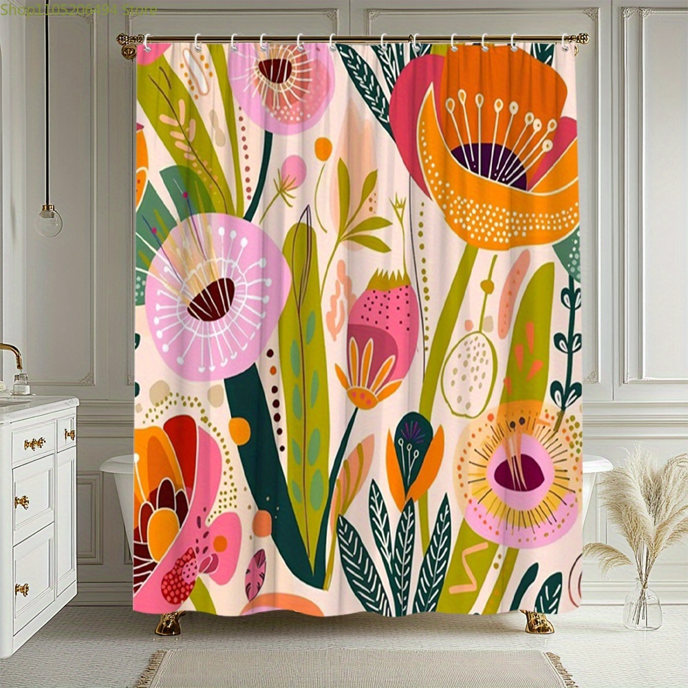 Vibrant Floral Pattern Shower  - Home Decor Bathroom Ideas review and price