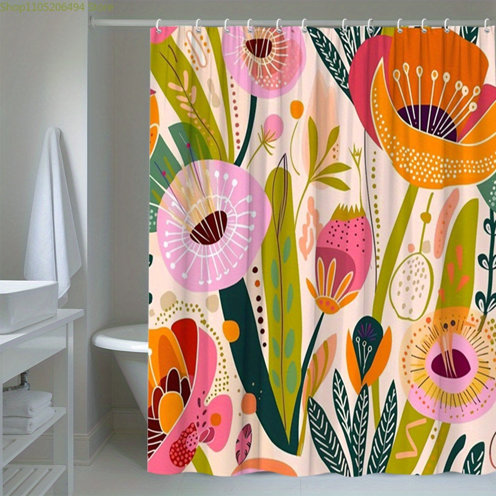 Vibrant Floral Pattern Shower  - Home Decor Bathroom Ideas review and price