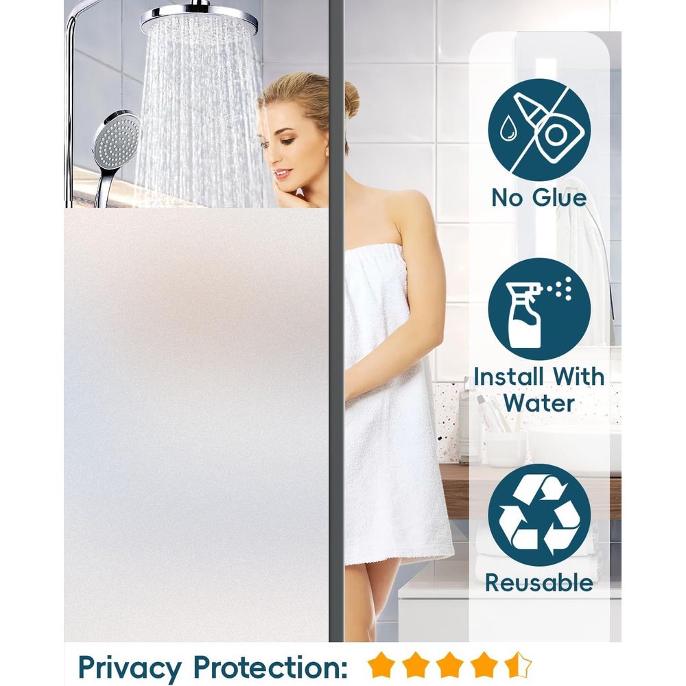 Rosted Glass Window Privacy Fi - Home Bathroom Window Tint review and price