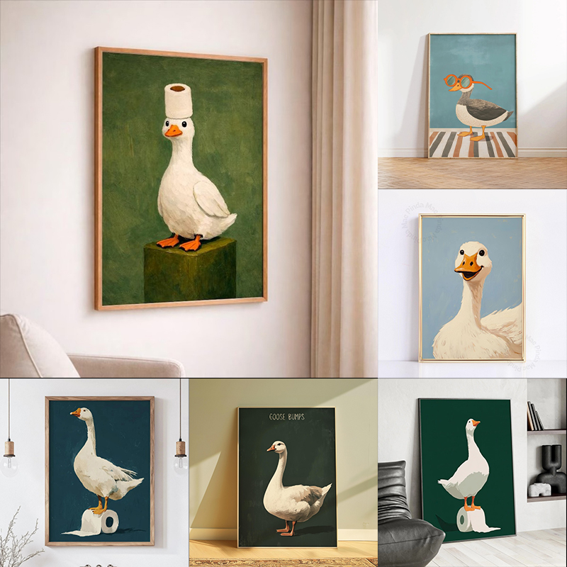 Duck Goose Poster, Funny Bathr - Home Bathroom Painting Ideas review and price