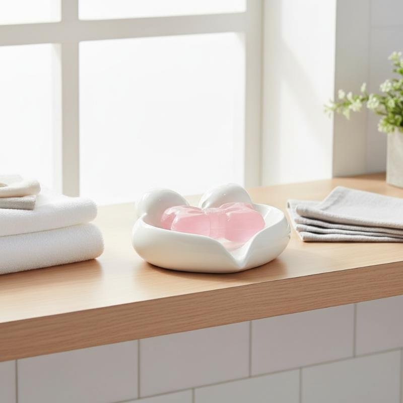 Cute Bow Heart Shaped Ceramic  - Home Bathroom Design review and price