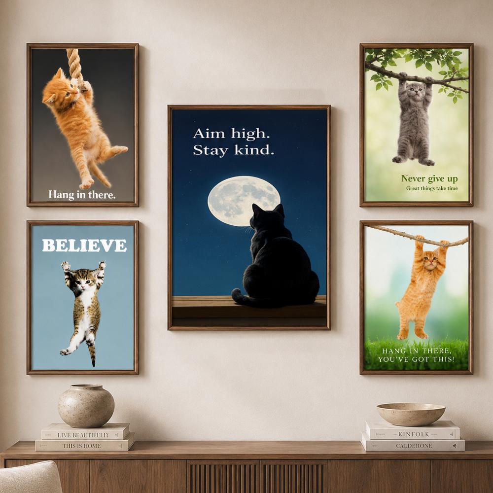 Funny Motivational Cats Cute Q - Home Bathroom Quotes review and price