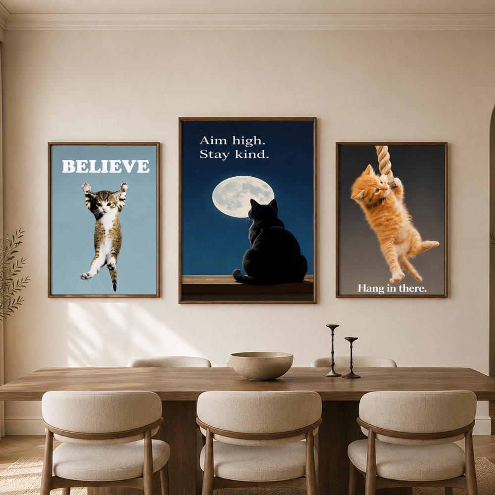 Funny Motivational Cats Cute Q - Home Bathroom Quotes review and price