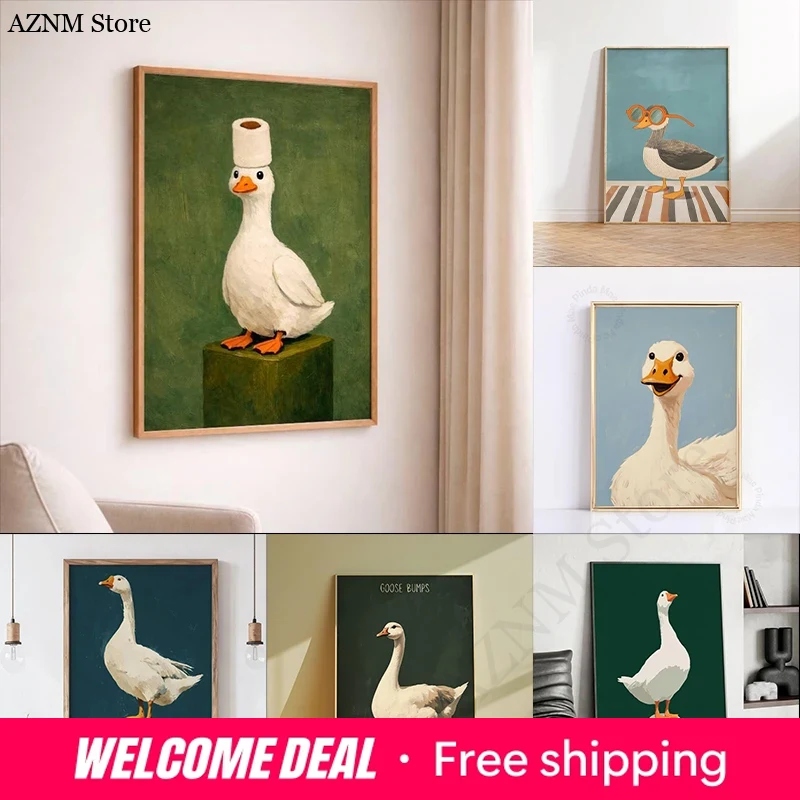 Duck Goose Poster, Funny Bathr - Home Decor Bathroom Ideas review and price