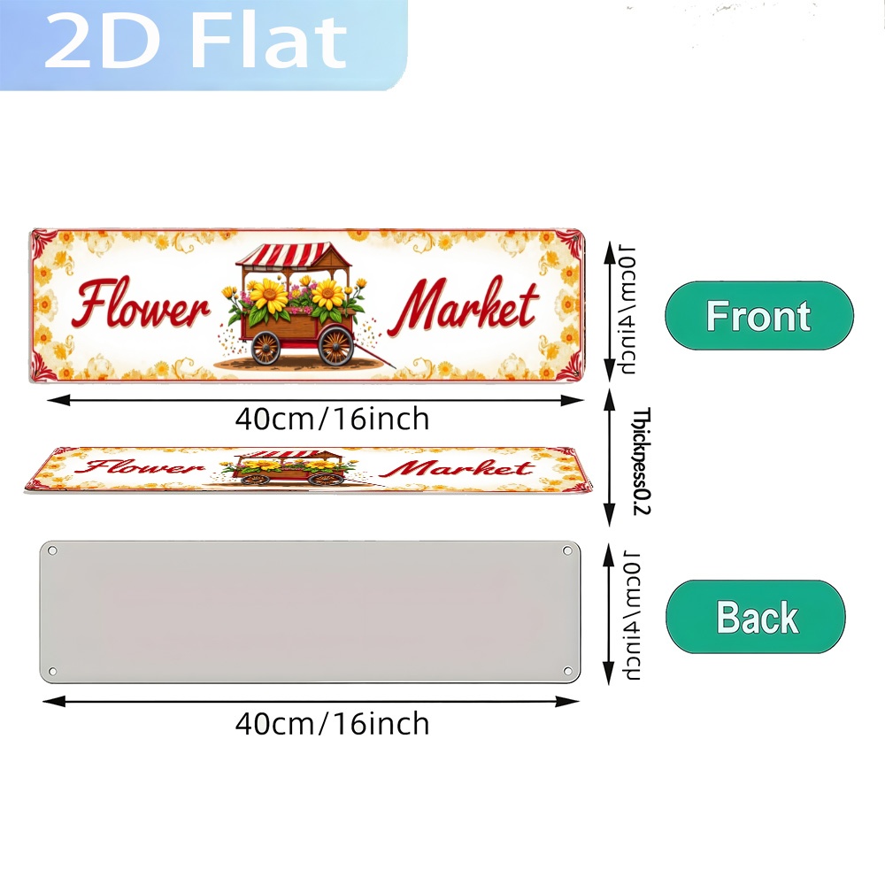 2D Flat, Vintage Sign 'Flower  - Home Kitchen Bathroom Marketing review and price