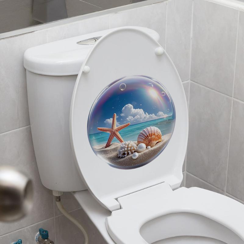 【HG】Ocean Themed Toilet Sticke - Home Bathroom Design review and price