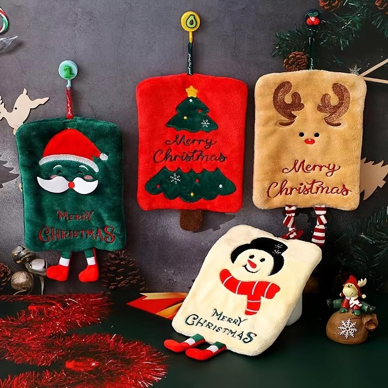 Xmas Hanging Hand Towel Coral  - Home Bathroom Design review and price