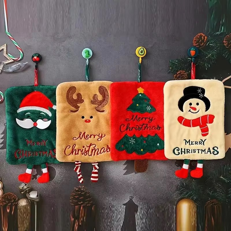 Xmas Hanging Hand Towel Coral  - Home Bathroom Design review and price