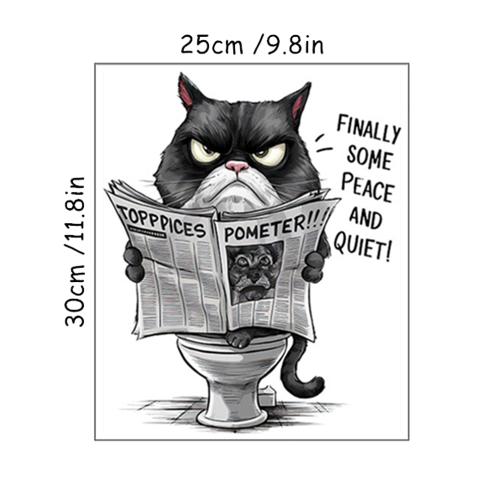 Funny Black Cat Reading Newspa - Home Bathroom Quotes review and price