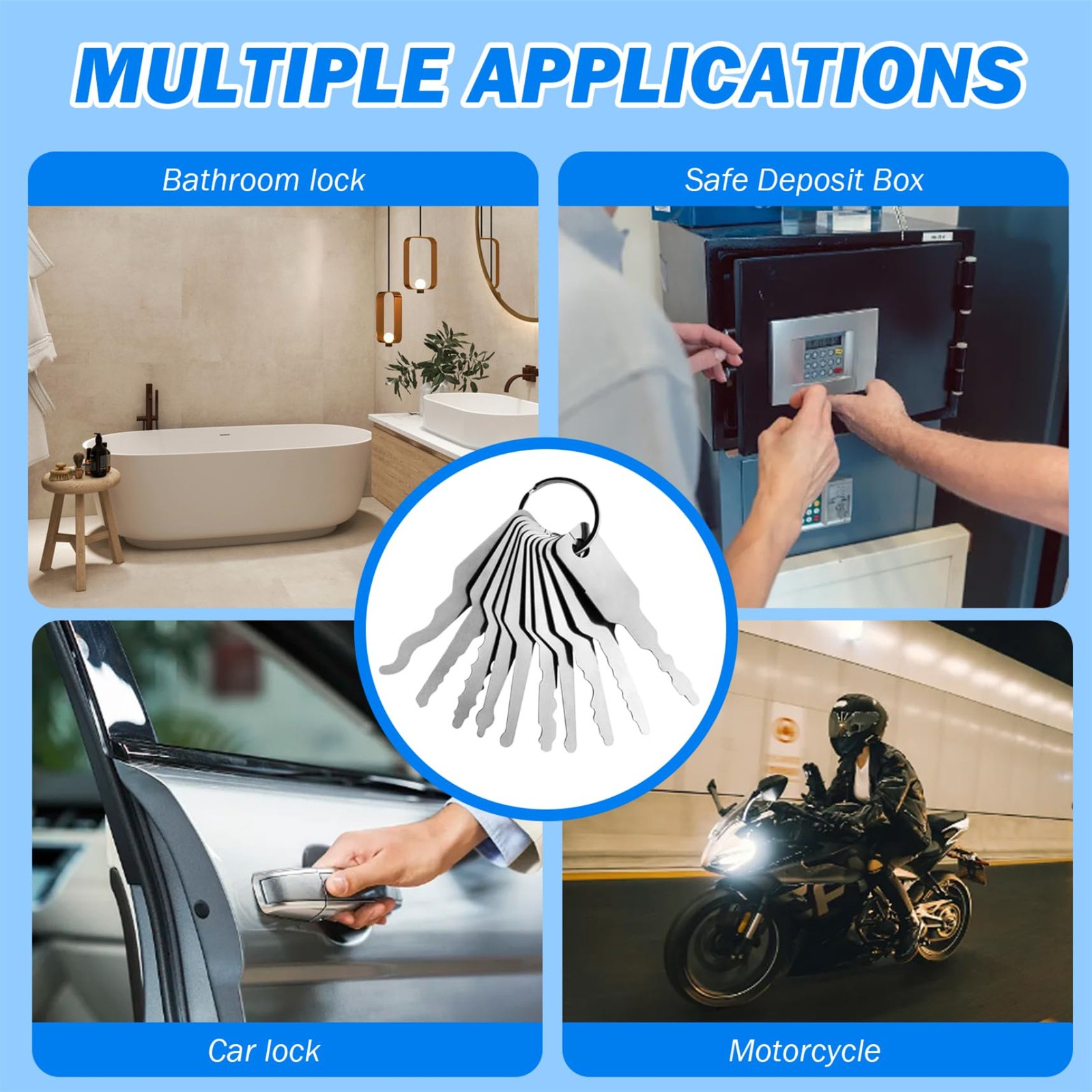 10pcs/Lot Uncut Key Blanks Loc - Home Bathroom Supplies review and price