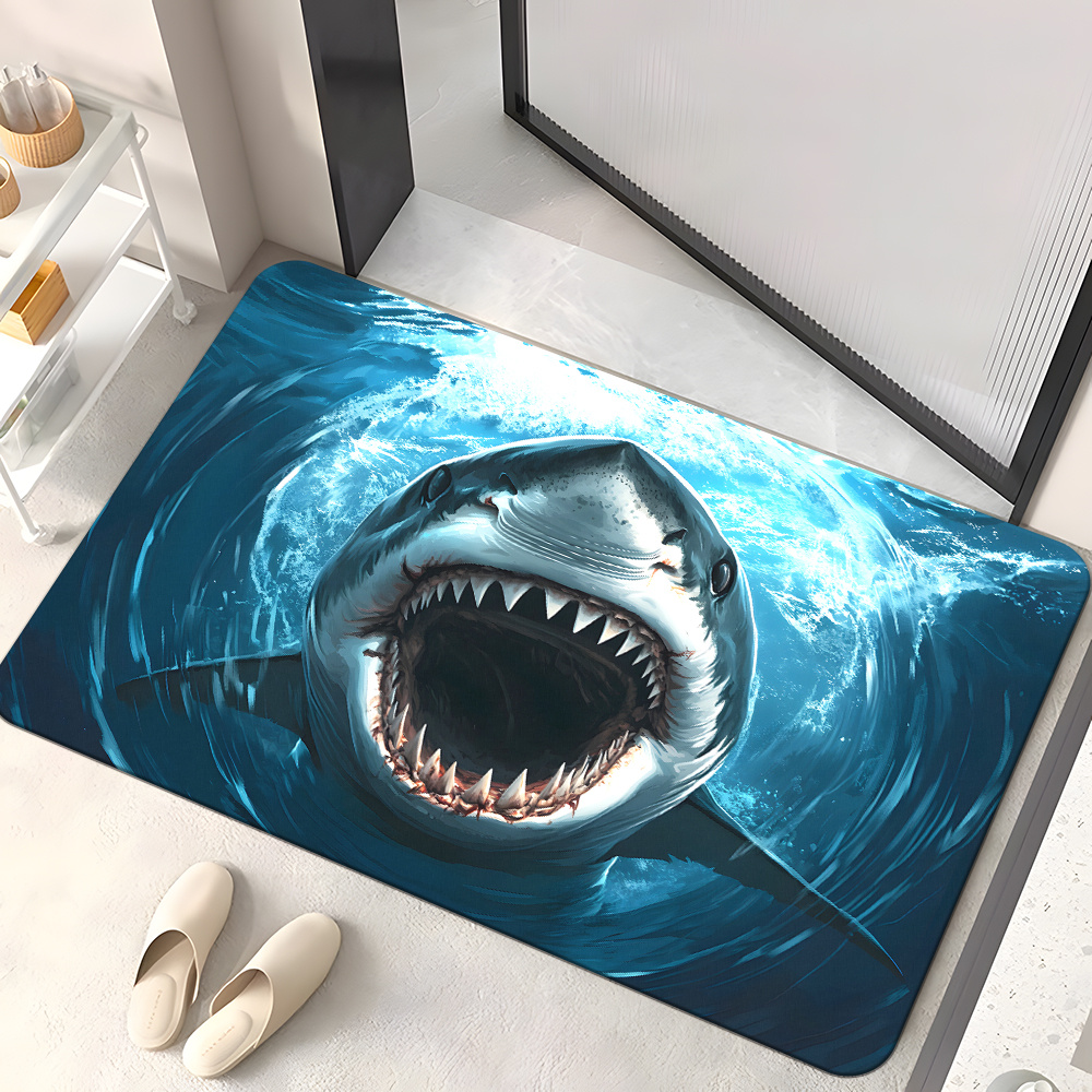 Durable Shark Print Doormat Ma - Home Decor Bathroom Ideas review and price