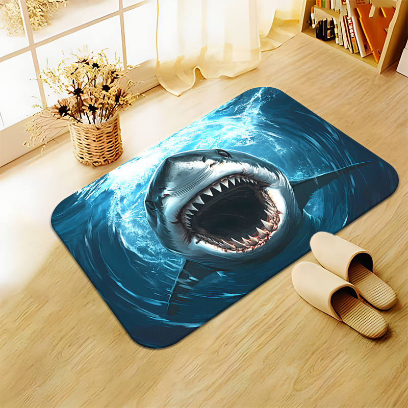 Durable Shark Print Doormat Ma - Home Decor Bathroom Ideas review and price