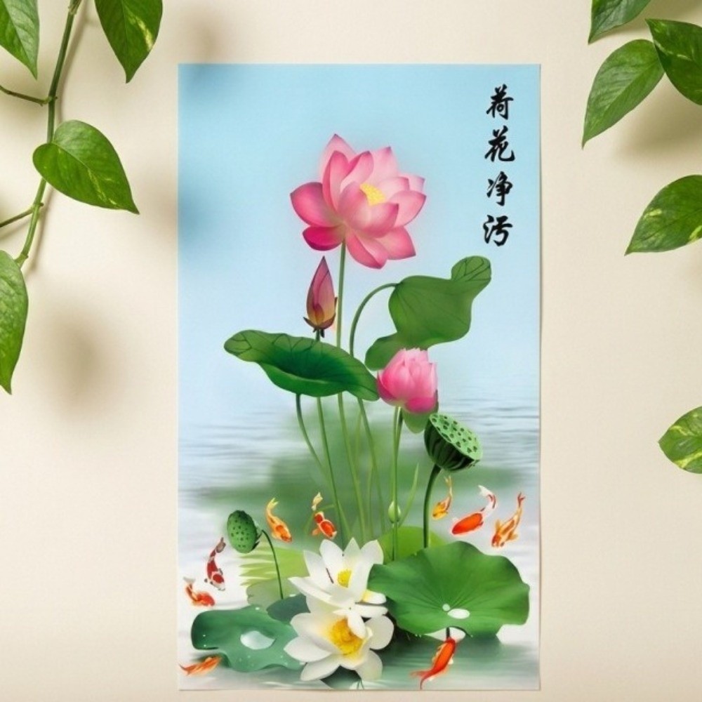 Anti-static Flower Koi Sticker - Home Bathroom Design review and price