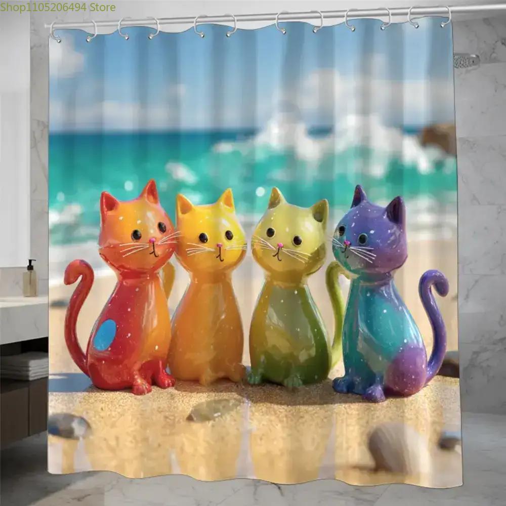 Colorful Rainbow Cats Shower C - Home Decor Bathroom Ideas review and price