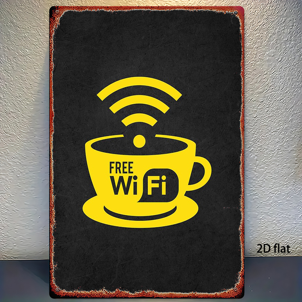 2D Vintage Metal Sign, WiFi Zo - Home Decor Bathroom Ideas review and price