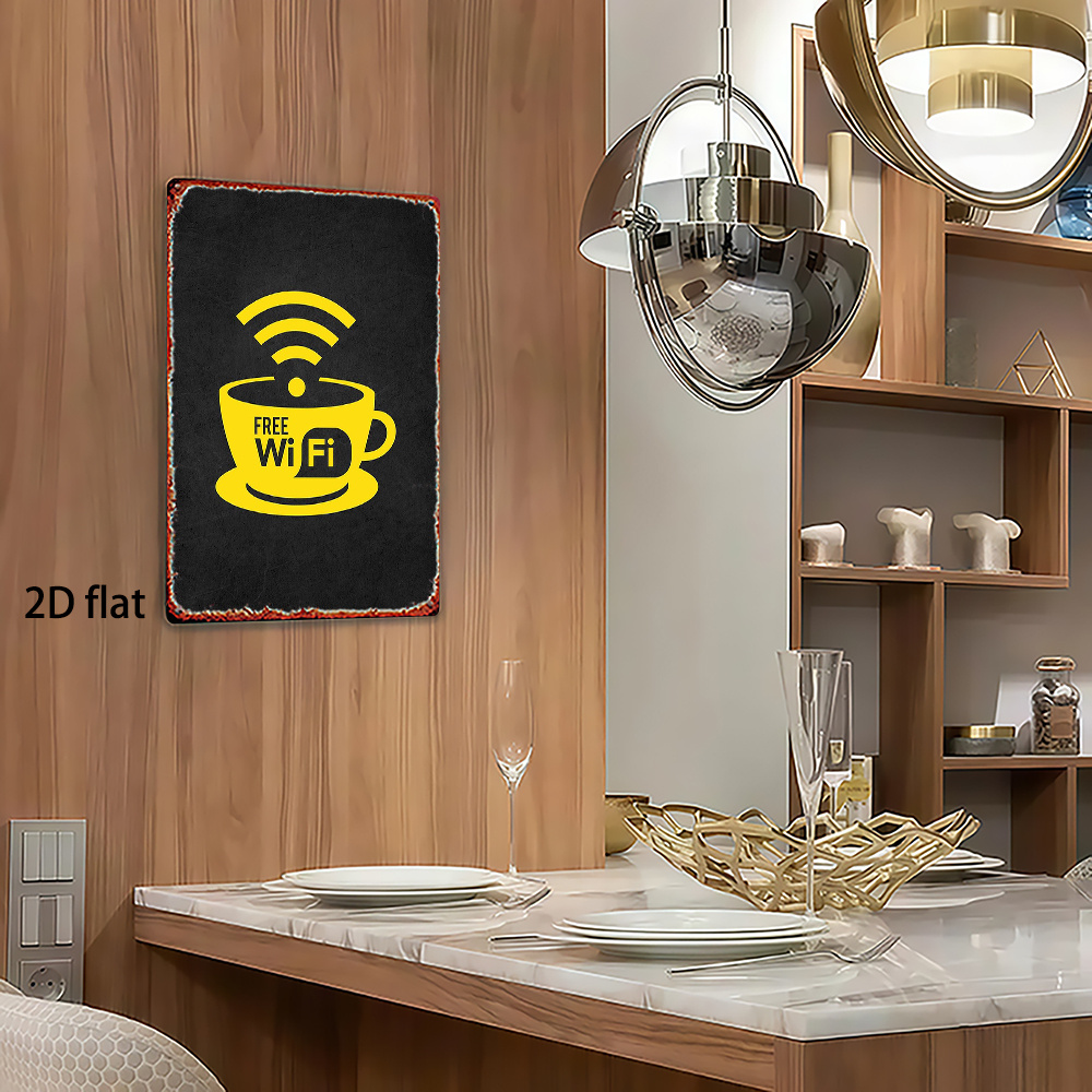2D Vintage Metal Sign, WiFi Zo - Home Decor Bathroom Ideas review and price