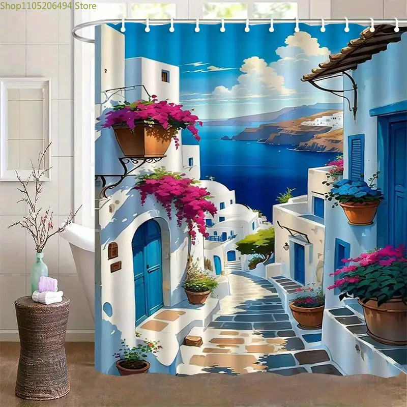 Santorini Greek Island Shower  - Home Decor Bathroom Ideas review and price