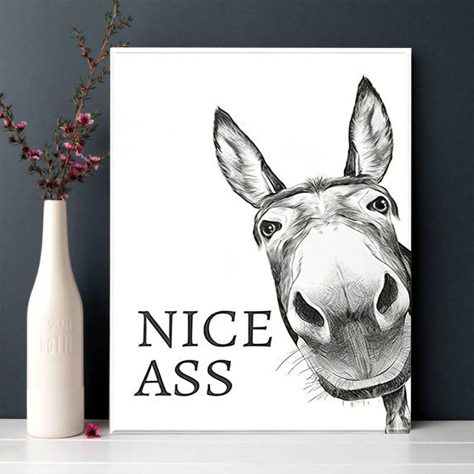 Abstract Funny Animals Donkeys - Home Bathroom Quotes review and price