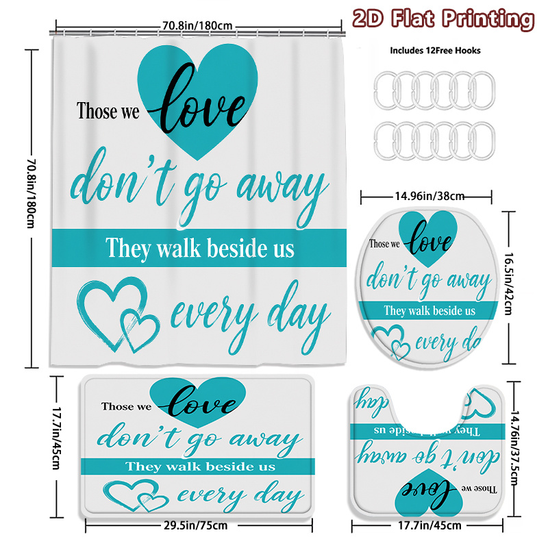 2D Flat, 2D Flat 4pcs Love Hea - Home Bathroom Quotes review and price
